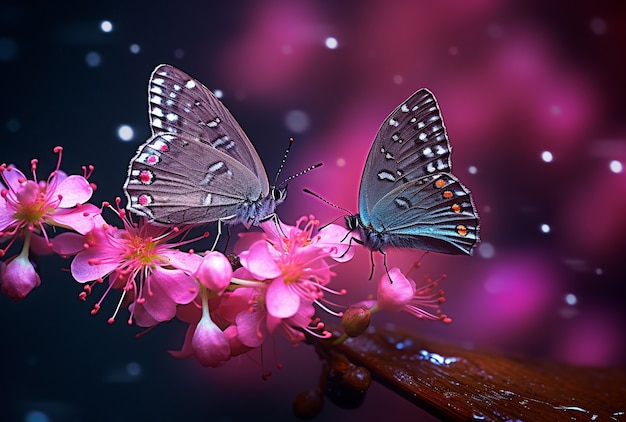 Las mariposas en flor