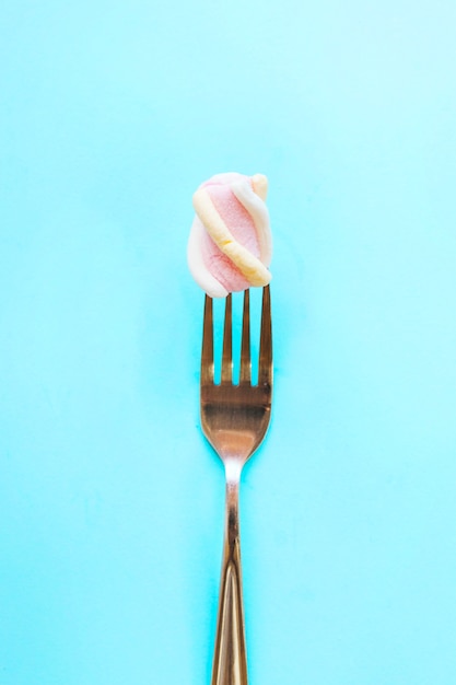 Marshmallow en tenedor