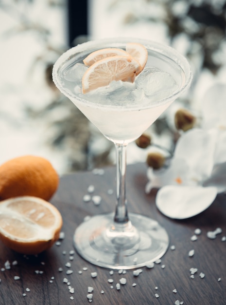 martini blanco con rodajas de limón