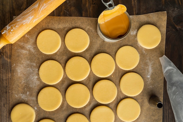 Masa para alfajores flat lay