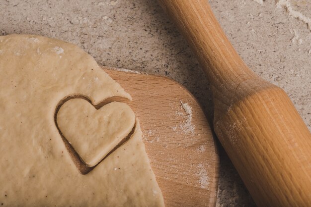 Masa de galletas de corazón