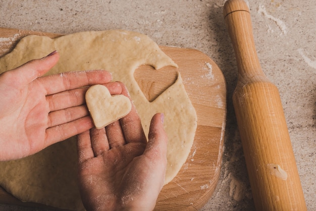 Masa de galletas de corazón