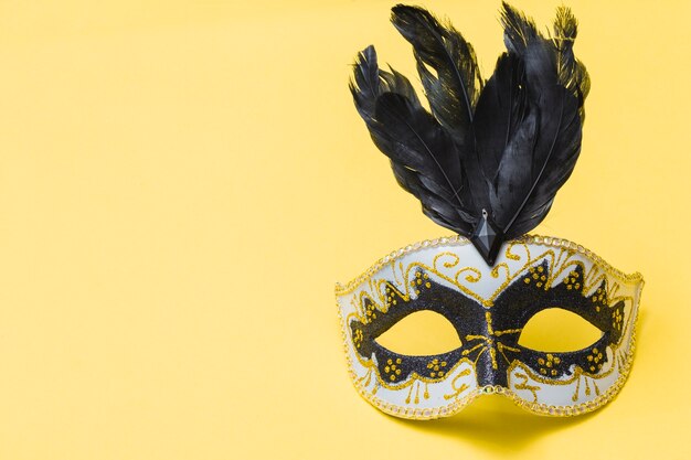 Máscara de carnaval con plumas