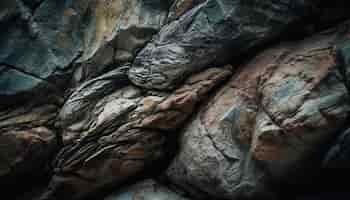Foto gratuita material de piedra en bruto erosionado por la dureza de la naturaleza generada por ia