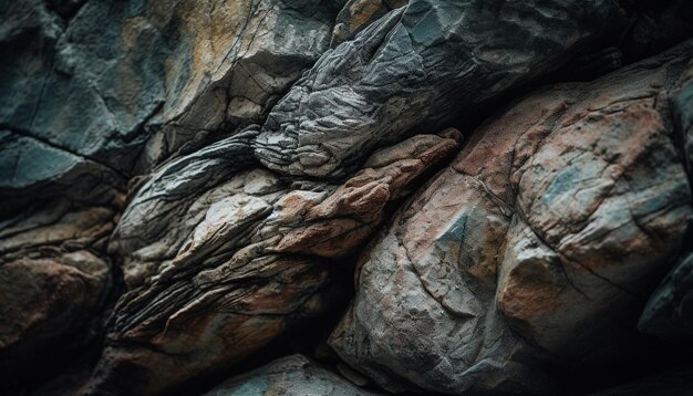 Material de piedra en bruto erosionado por la dureza de la naturaleza generada por IA