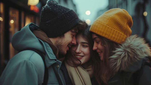 Foto gratuita mediano disparó a la gente en una relación abierta