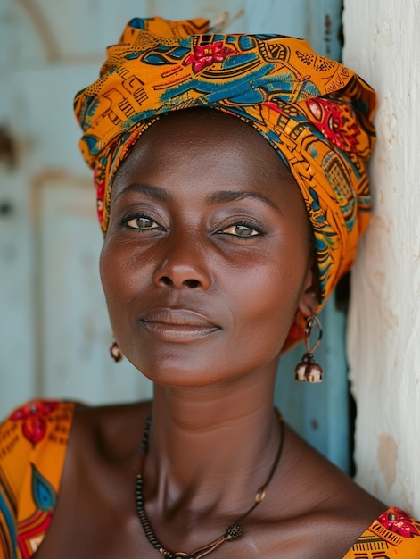 Mediano disparo hermosa mujer africana posando