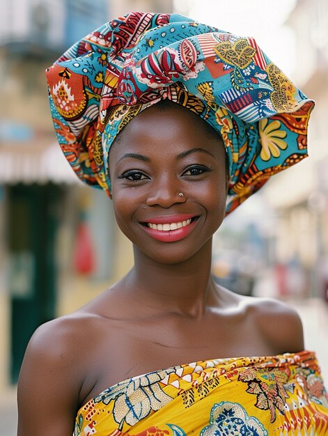 Mediano disparo hermosa mujer africana posando