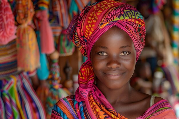 Mediano disparo hermosa mujer africana posando