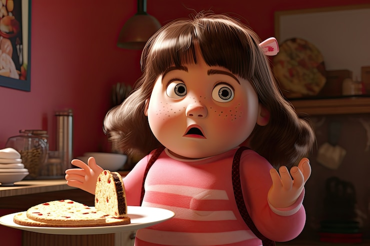 Foto gratuito mediano disparó a una niña con comida