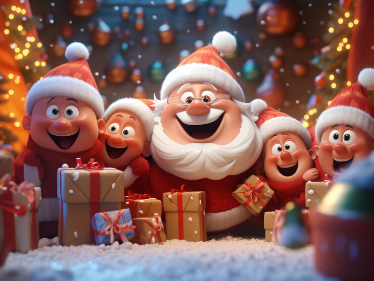 Foto gratuito mediano tiro a la gente celebrando la navidad