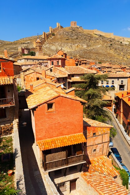 medieval, calle, viejo, fortaleza, pared