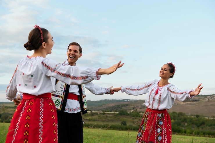 Photo Gratis medium shot young people dancing folk