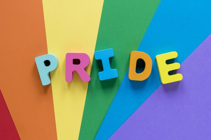 Foto gratuito mensaje de orgullo de vista superior