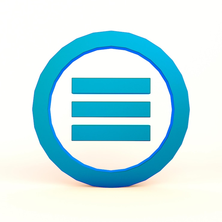 Photo Gratis menu circle button front side in white background