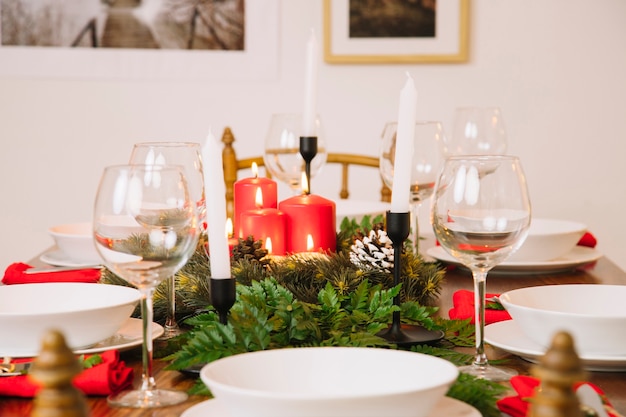 Mesa para cena de navidad