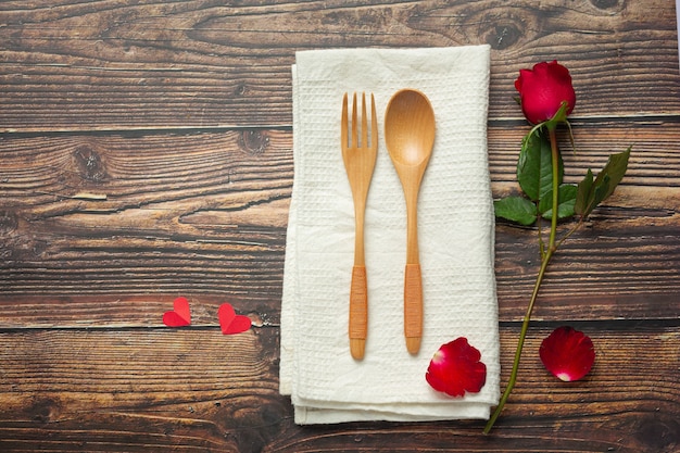 Mesa de cena romántica Concepto de amor