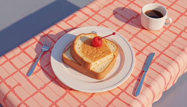 Mesa de comida de dibujos animados en 3D