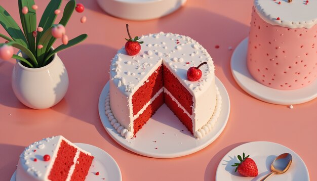 Mesa de comida de dibujos animados en 3D