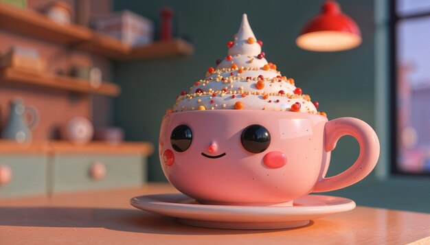 Mesa de comida de dibujos animados en 3D