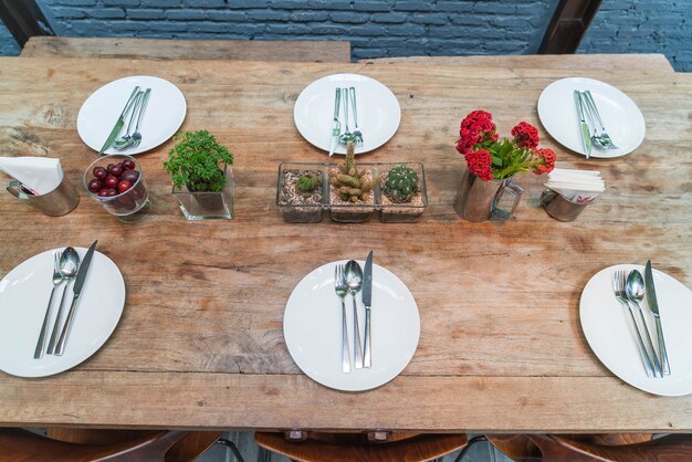 Mesa en mesa de comedor