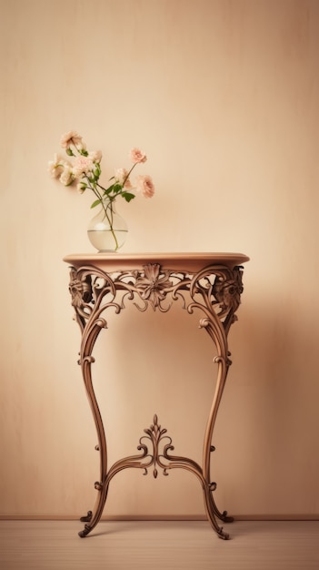 Mesa ornamentada en estilo art nouveau