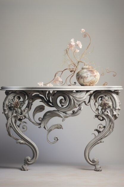 Mesa ornamentada en estilo art nouveau