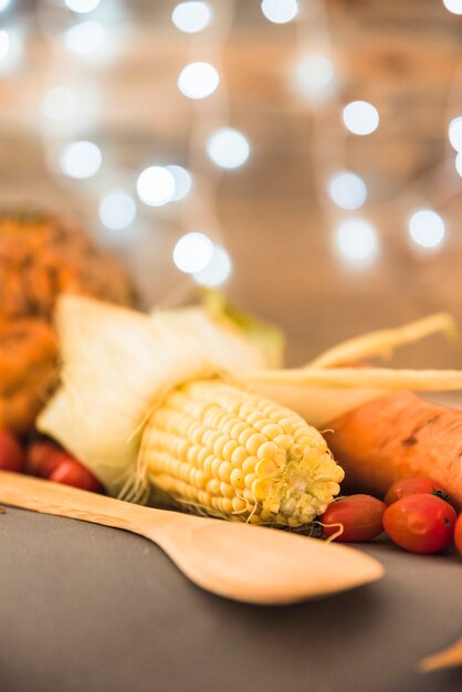 Mesa con varios vegetales.