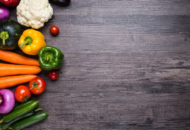 Mesa con verduras