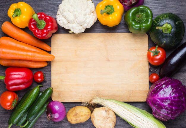 Mesa con verduras