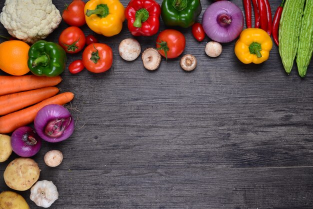 Mesa con verduras