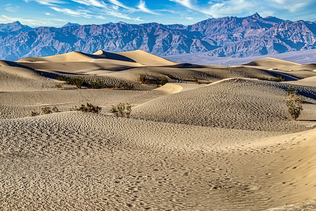 Mesquite Flat Sand Dunes en el Parque Nacional Death Valley en California, EE.