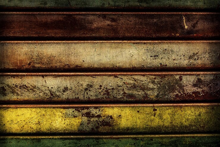 Foto gratuito el metal oxidado del grunge viejo hermoso rinde textura. horizontal. espacio de la copia. patrón.