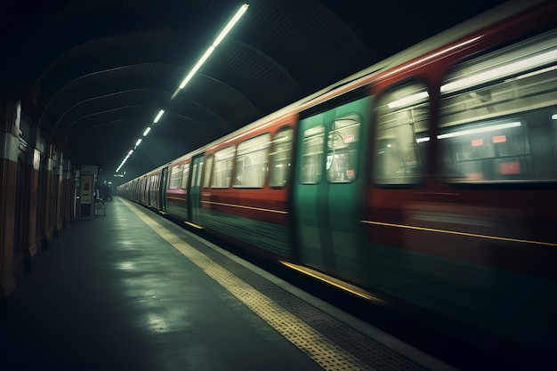 Foto gratuita metro en atmósfera oscura