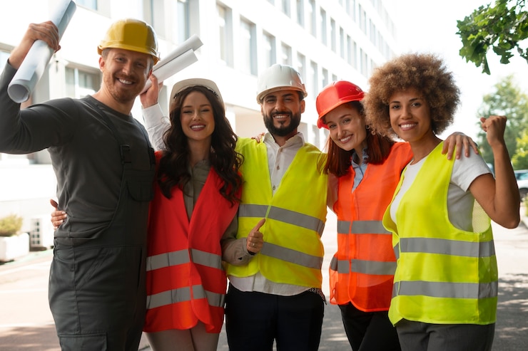 Foto gratuito miembros de sindicatos que trabajan juntos