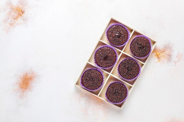 Mini cupcakes de chocolate sufle