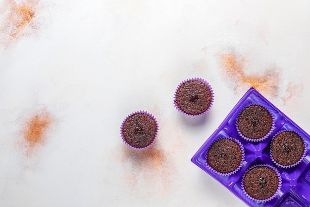 Mini cupcakes de chocolate sufle