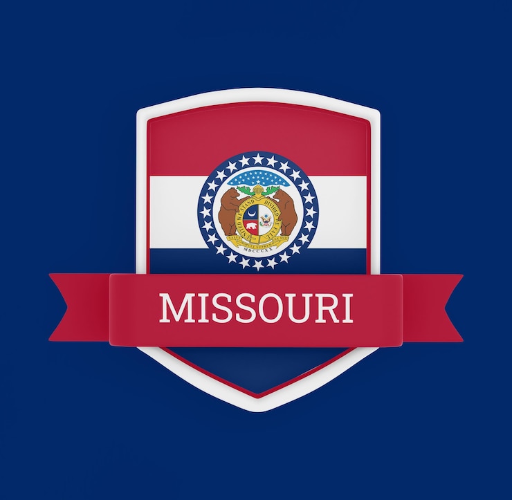 Photo Gratis missouri flag with banner