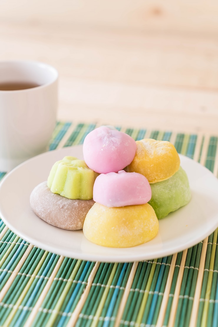 Photo Gratis mochi makanan penutup warna-warni
