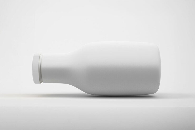 Foto gratuito mockup de botella blanca