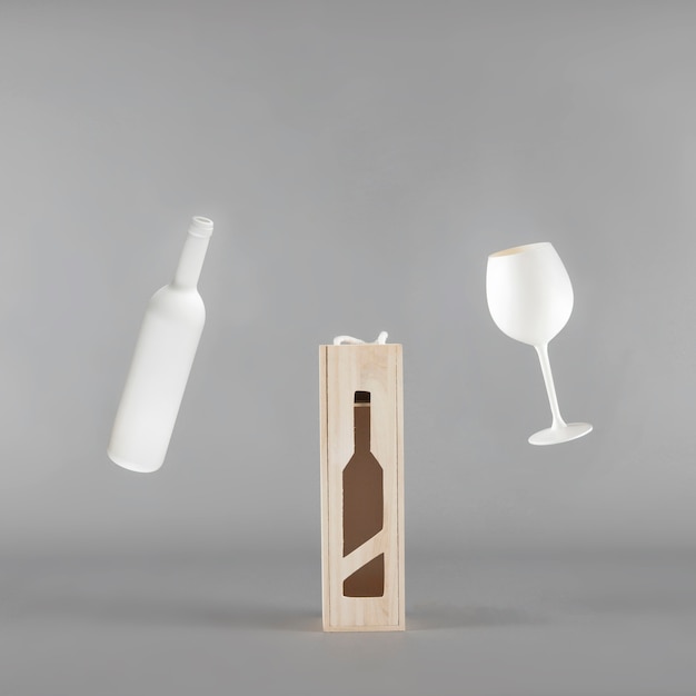 Mockup de presentación de vino