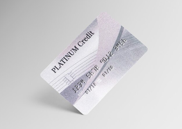 Mockup de tarjeta de crédito platino dinero y banca