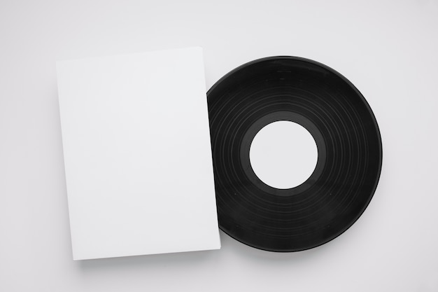 Mockup de vinilo con página