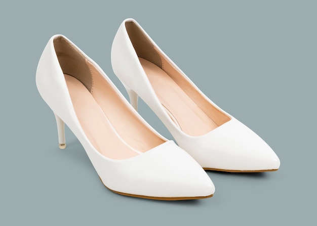 Moda de zapatos de tacón blanco de mujer