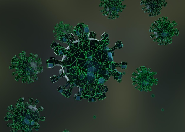 Foto gratuita modelado 3d de virus covid