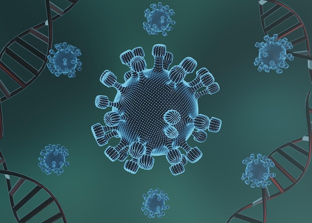 Foto gratuita modelado 3d de virus covid