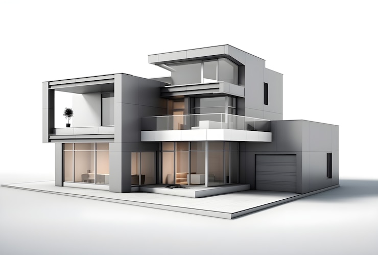 Foto gratuito modelo 3d de un edificio residencial