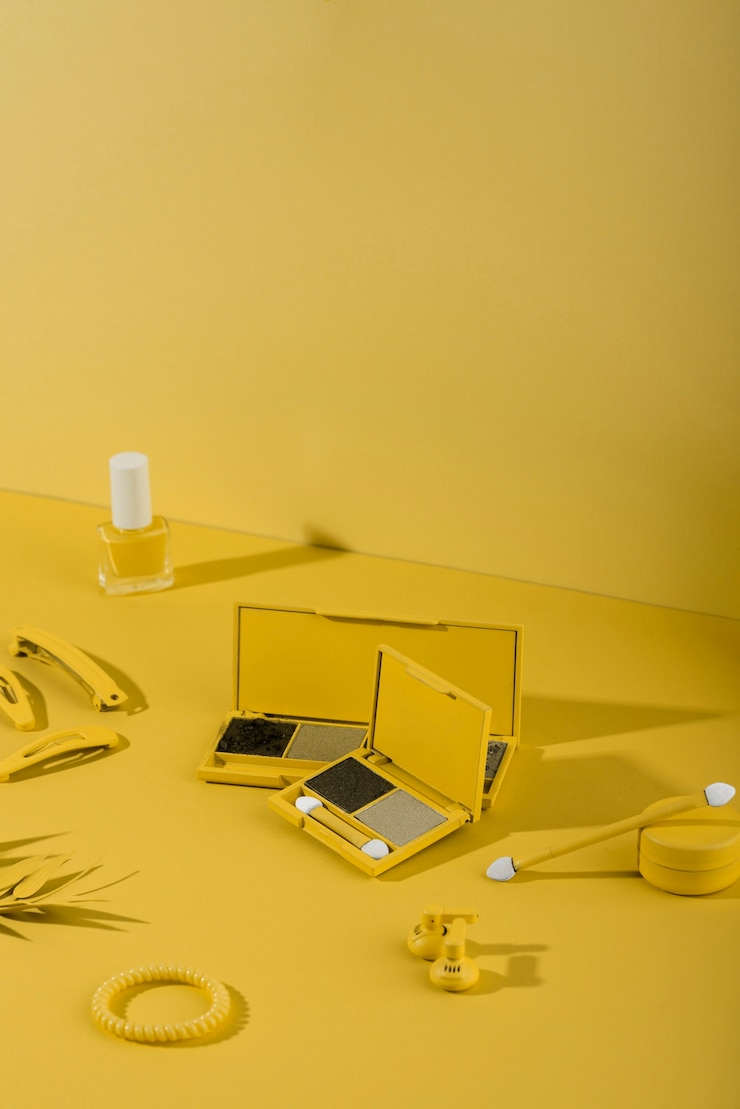 Foto gratuito modelo amarillo de arreglo del kit de carrera
