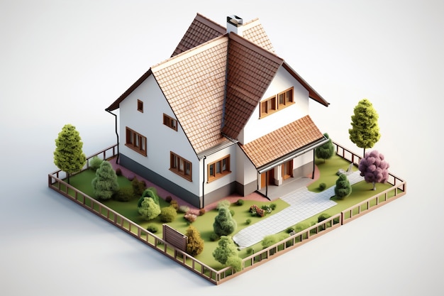 Foto gratuita modelo de casa tridimensional