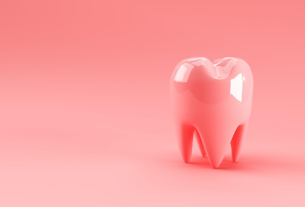 Foto gratuita modelo dental de diente premolar 3d rendering.